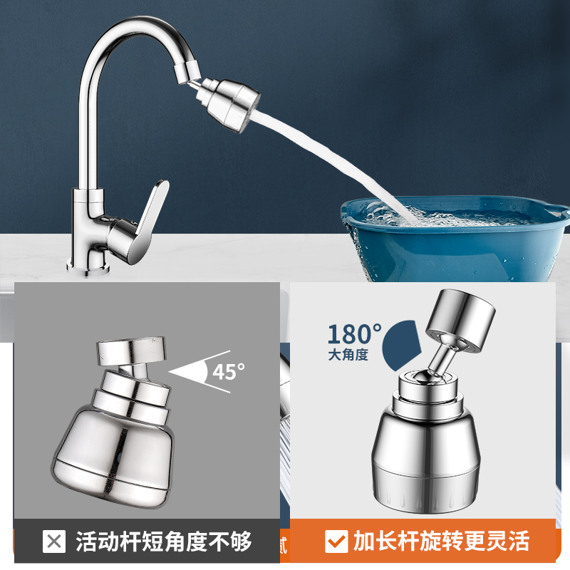 Kitchen faucet extender, anti-splash wonder, special for sink, cold and hot universal external connection, all-copper shower head Application Scenario