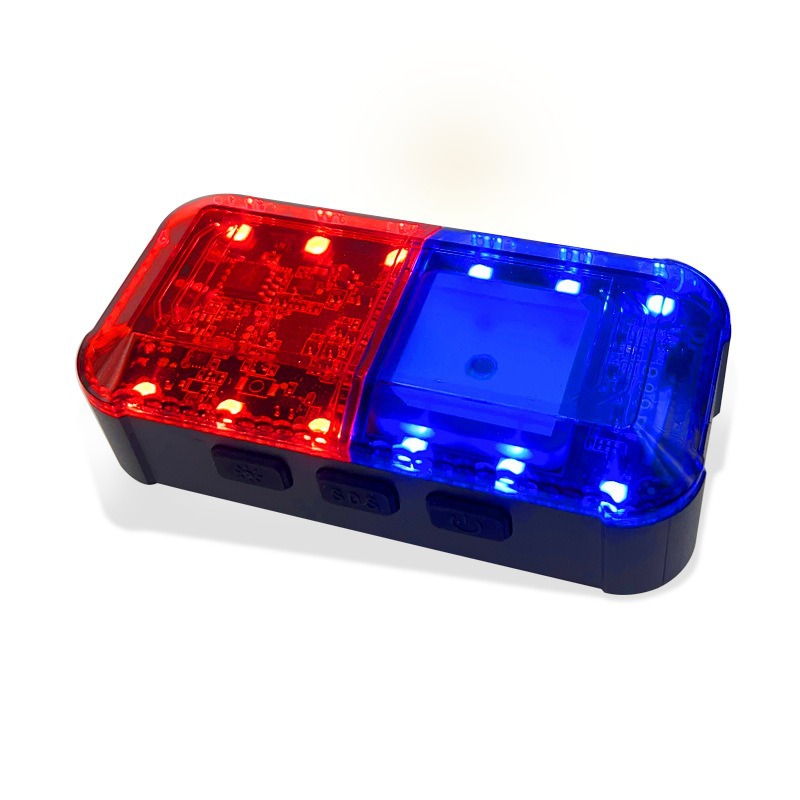 4G smart Beidou GPS positioning red and blue flash signal, night patrol and rescue warning light, rechargeable shoulder light Item Picture