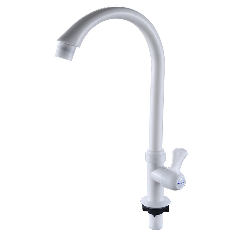 4-point plastic kitchen faucet, washbasin, sink, laundry pool, sink, single-cooling vertical faucet, rotatable Item Picture