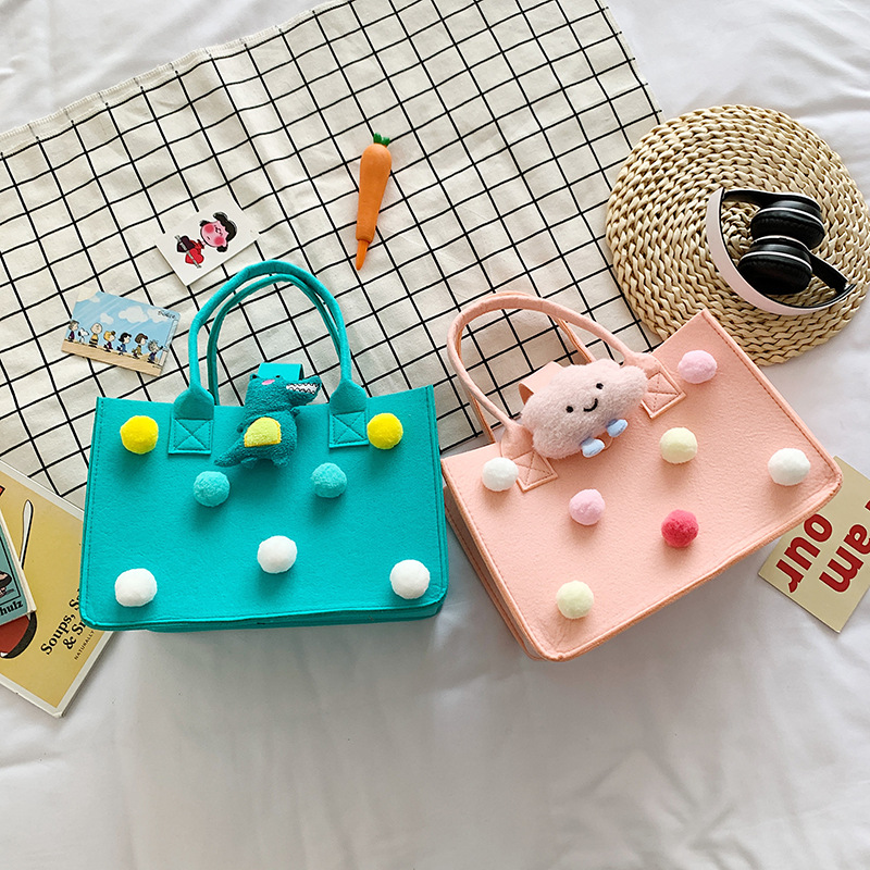 New cute felt bag, handbag, cartoon children's bag, 100-day banquet gift, shopping bag, doll, girls' small handbag full figure