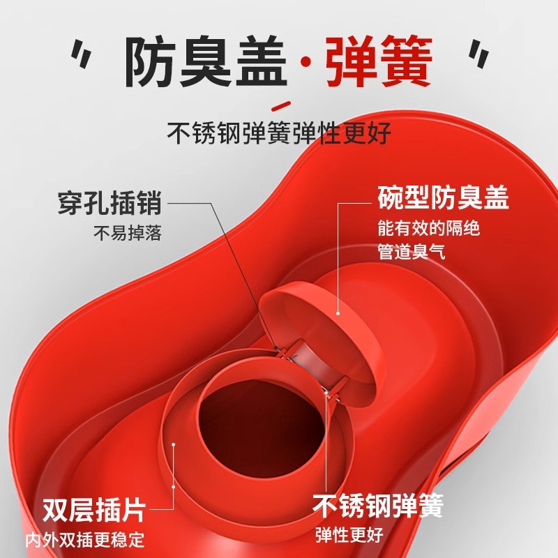 Simple toilet, temporary squat toilet, toilet for decoration, disposable anti-odor, special plastic toilet for construction sites Specification drawing