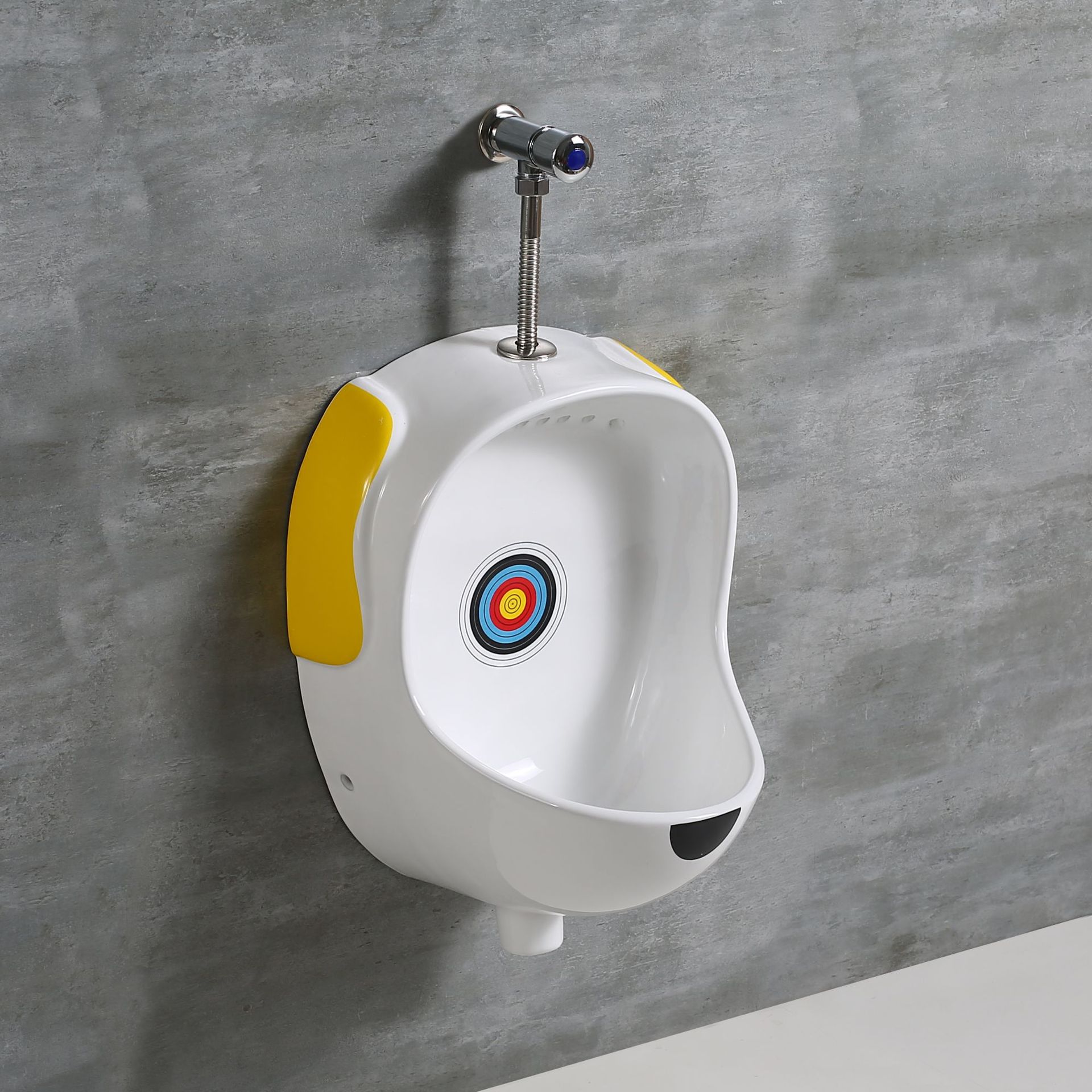 Kindergarten children's urinal, color ceramic urinal, wall-mounted boy sensor urinal, children's color bathroom Application Scenario