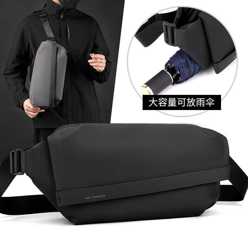 WEPOWER's new men's chest bag, casual single-shoulder crossbody bag, and casual multi-functional large-capacity magnetic buckle waist bag full figure