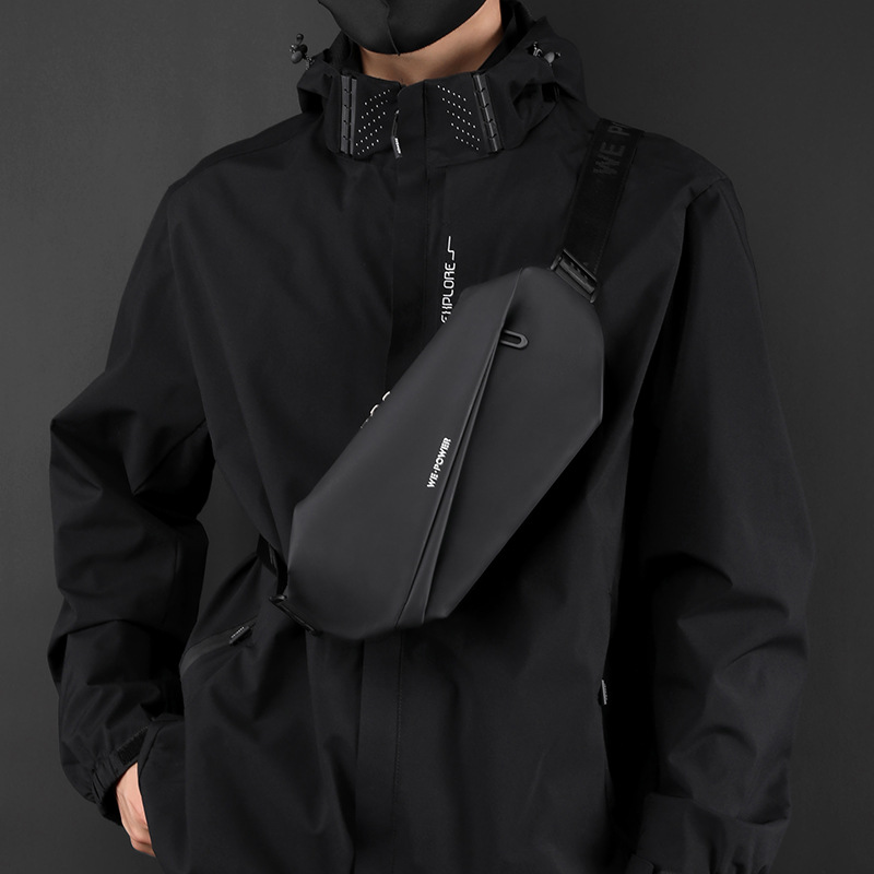 Wepower's new trendy men's chest bag, water-resistant single-shoulder crossbody bag and magnetic buckle waist bag details Picture