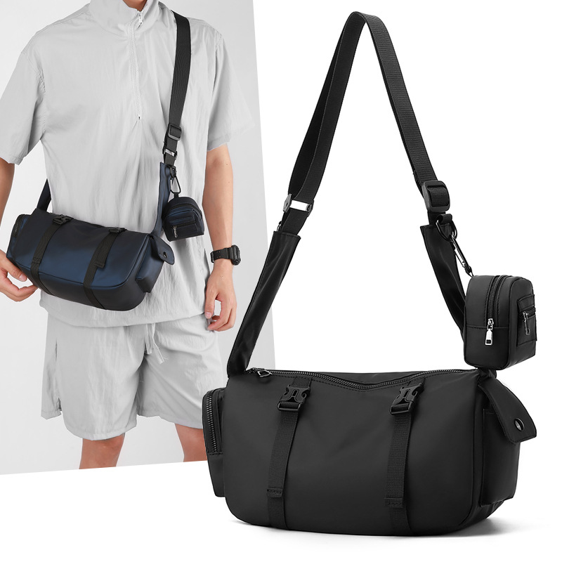 Cross-border men's crossbody bag, large-capacity, high-end, fashionable and trendy single-shoulder bag, magnetic fitness bag for outdoor sports storage full figure