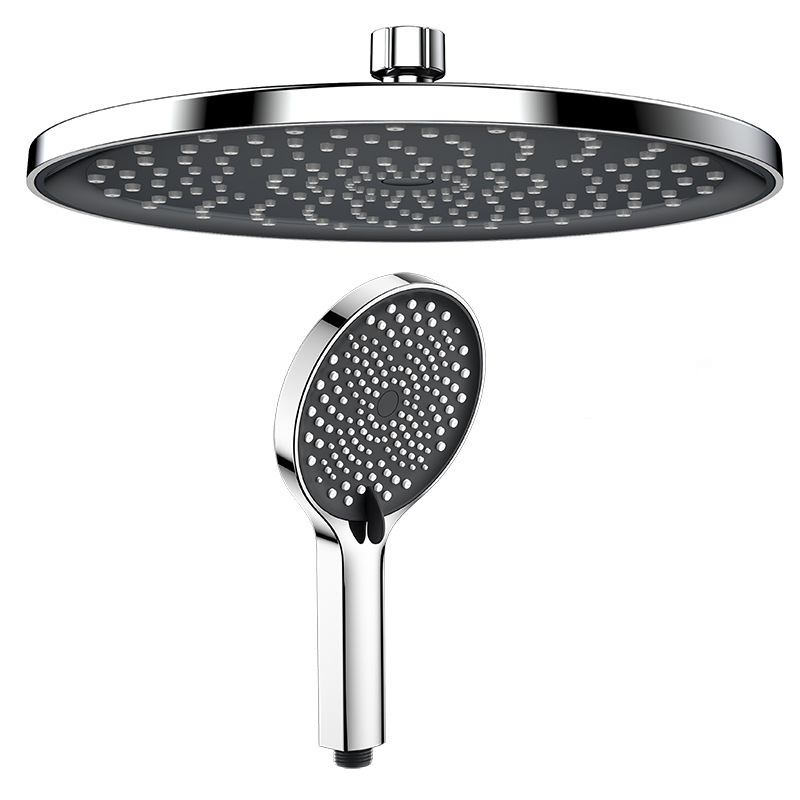 Xiamen Die Cheng Man Tian Xing hand-held shower head set, large shower head for bathing, black electroplated hand spray details Picture