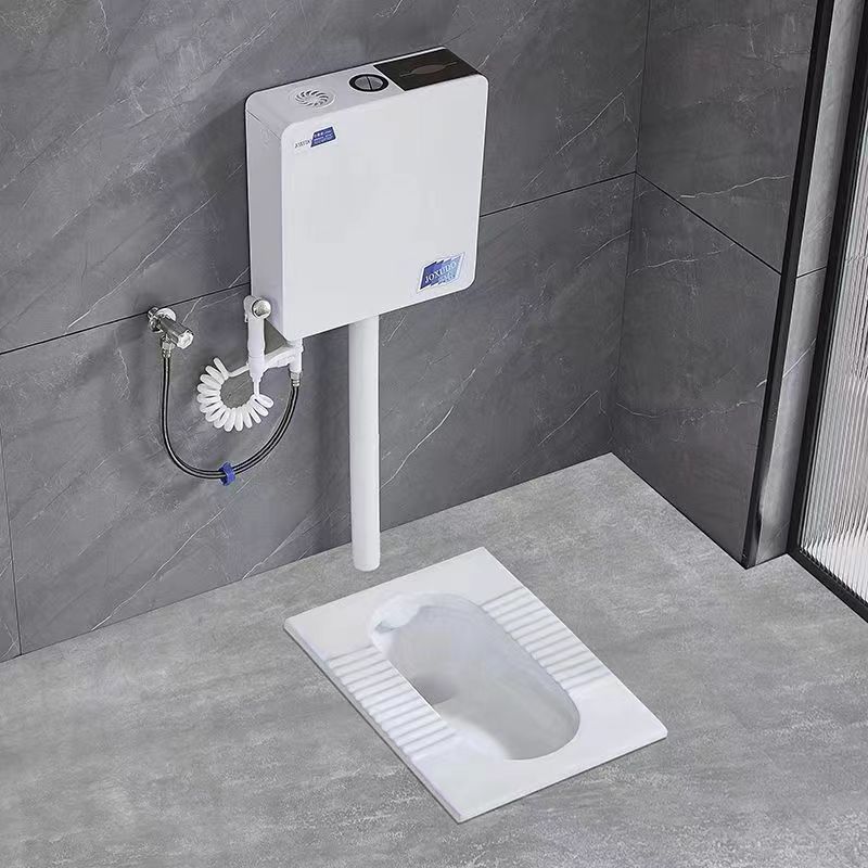 Ceramic pedal toilet flushing tank set, household squat toilet, squat toilet, anti-odor squat toilet details Picture