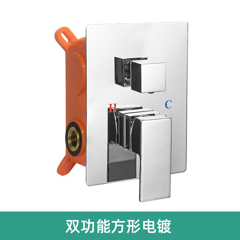 All-copper black concealed wall-mounted showerhead switch with embedded box shower valve body, bathroom concealed showerhead main body Application Scenario