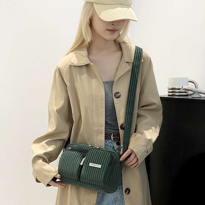 Colorful Fox's original new water-resistant camera bag, crossbody bag, ins striped single-shoulder bag for both men and women details Picture