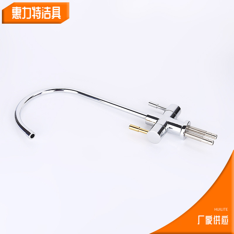 We supply the Damiben dual-outlet faucet with a 3-part water inlet and 3-part water outlet, as well as a kitchen direct drinking purified water gooseneck faucet Specification drawing