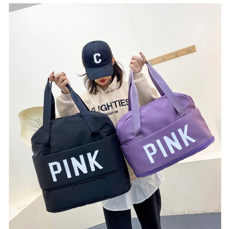Women's wet and dry separate travel bag, single-shoulder sports bag, portable light storage bag, fitness bag, men's waterproof luggage bag Specification drawing