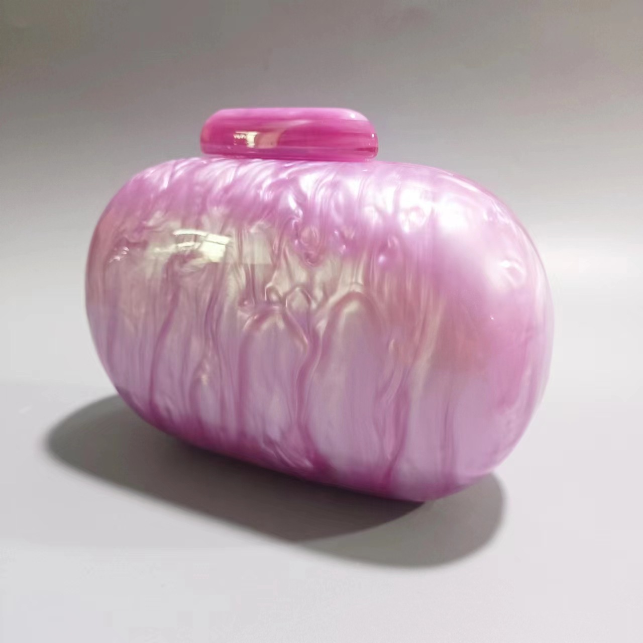 New cross-border foreign trade women's bag, European and American oval shell goose egg acrylic fashionable evening bag, single-shoulder crossbody bag Item Picture