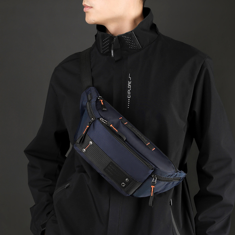 WEPOWER's new outdoor waist bag, commuting and travel fashion single-shoulder bag, waterproof crossbody bag, running and cycling chest bag Specification drawing