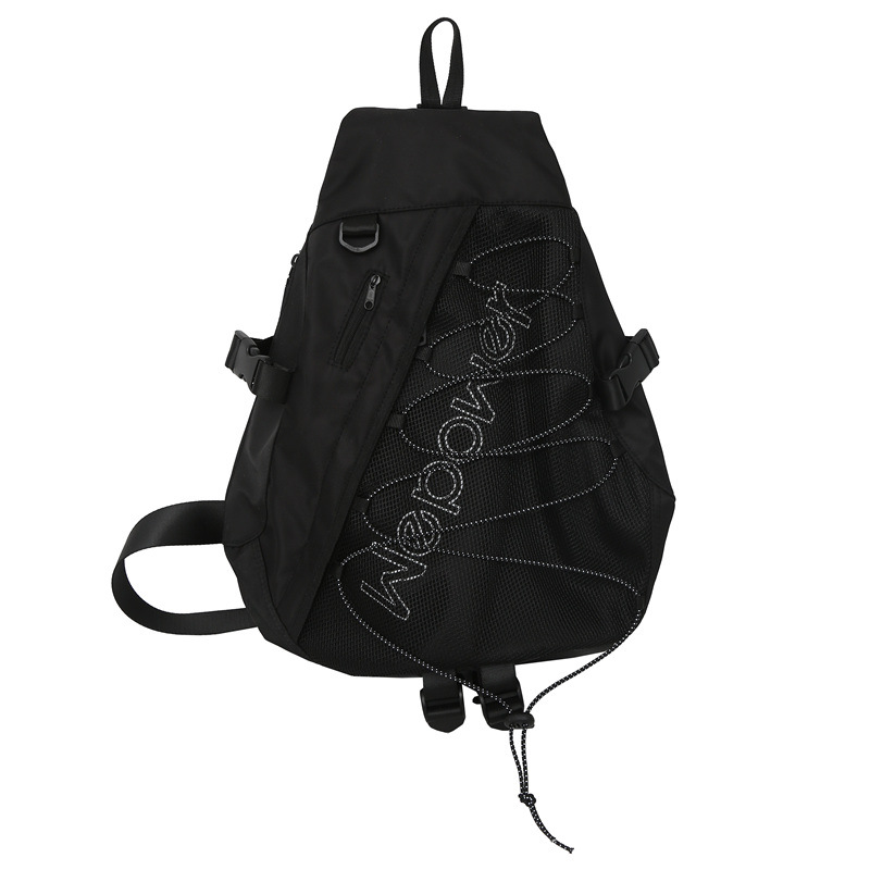 WEPOWER's new trendy large-letter men's and women's chest bag, a large-capacity single-shoulder crossbody bag for motorcycle workwear Item Picture
