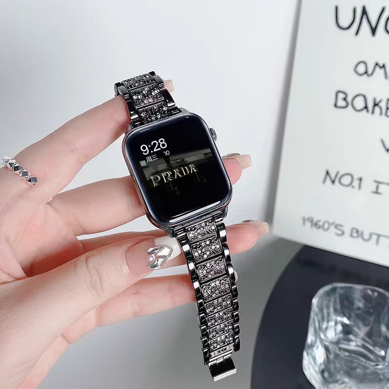 Compatible with S10 AppleWatch band, AppleWatch S9 Metal Starry Sky Diamond iwatchs87654 wristband Specification drawing