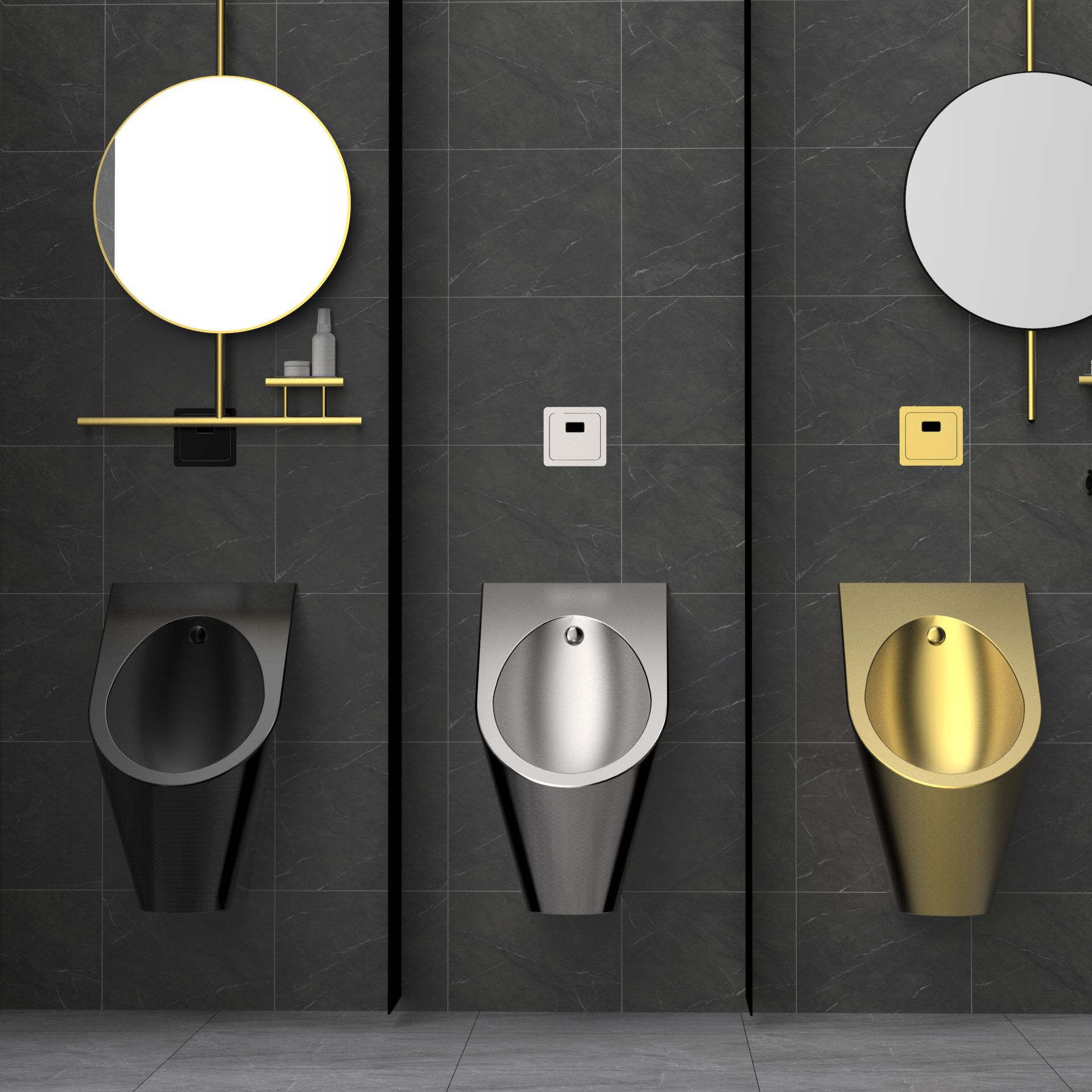 Customized 304 stainless steel urinal, light luxury and elegant, KTV bar, prison public men's restroom, wall-mounted urinal full figure