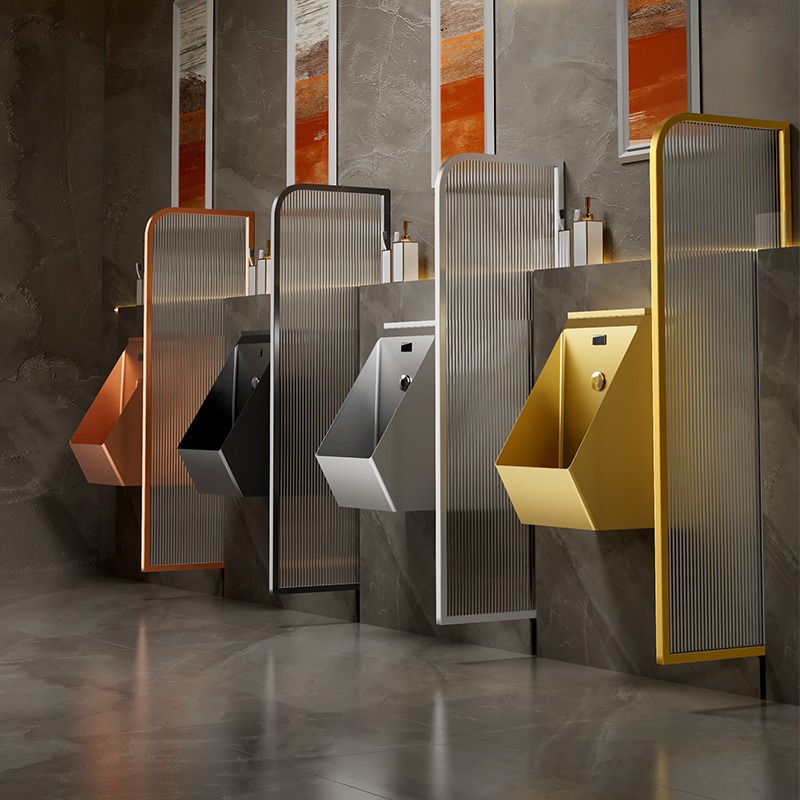 Stainless steel urinal, wall-mounted bar, bathroom, automatic sensor integrated urinal, men's urinal Specification drawing