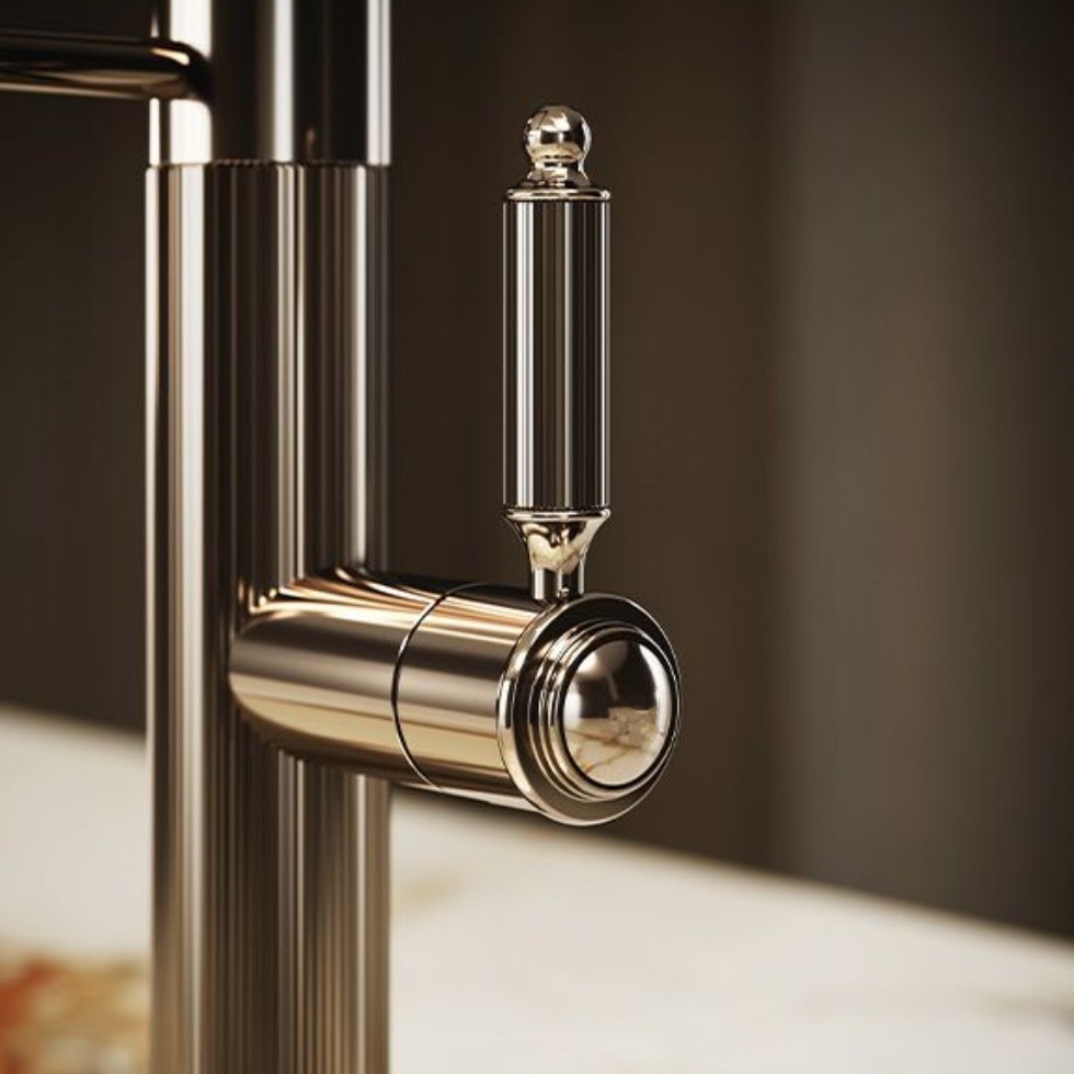 Muku Gessi's all-copper cold and hot European-style kitchen swivel universal pull-out household faucet Specification drawing