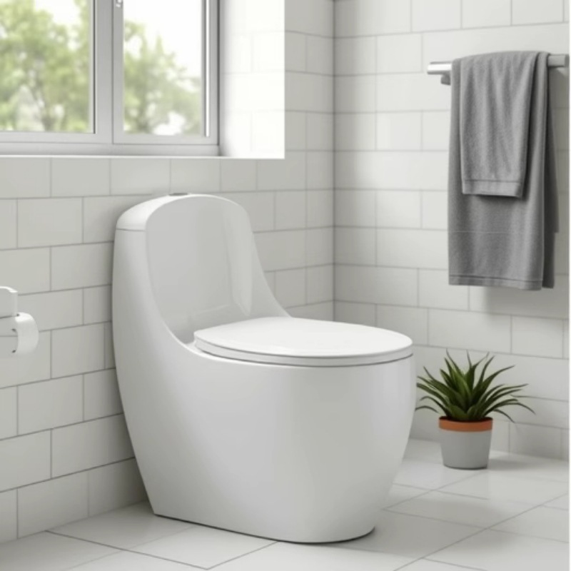 Household toilet, water-saving egg-shaped toilet, super vortex siphon type, small apartment, silent, odor-proof, split-proof large pipe seat toilet full figure