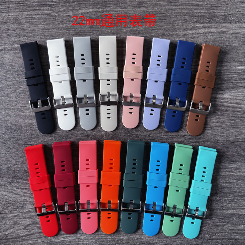Factory stock 22/20/19/18mm universal interface silicone watch straps, suitable for smart hands of Huawei, Samsung, etc details Picture