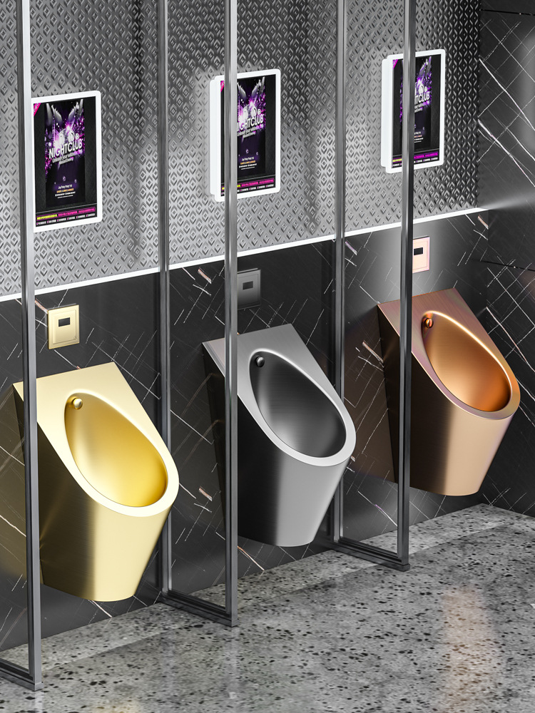 Stainless steel men's hanging bucket sensor toilet bowl, urinal, wall-mounted sensor toilet, KTV urination, no rust details Picture