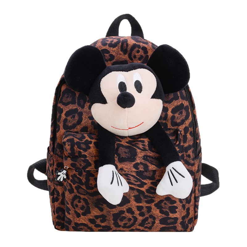 The 2025 new leopard-print backpack is a fashionable female figurine backpack with a large capacity and cute dolls. It is a best-selling student schoolbag Item Picture