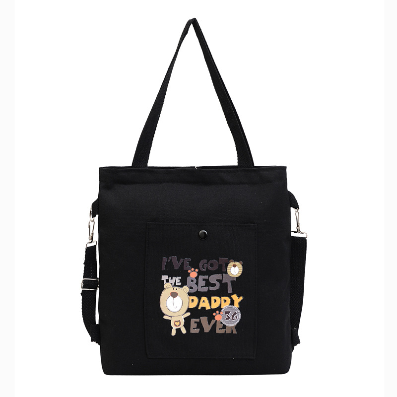 Korean dual-purpose girl crossbody bag 2024 new style in stock, college style letter canvas bag, Harajuku style single-shoulder bag for girls Item Picture