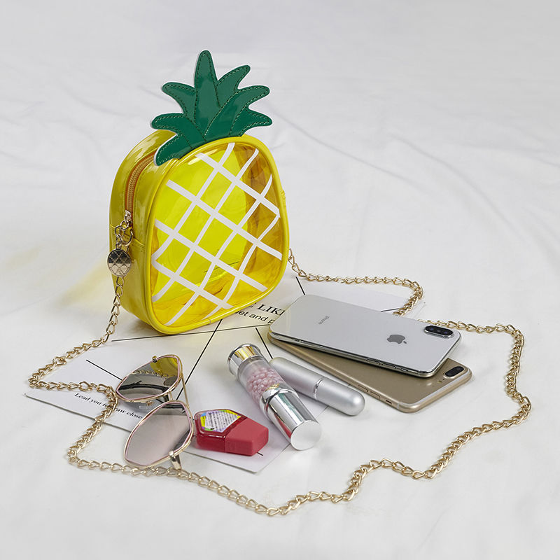 ins Summer Mini Bag Women 2021 New Style Fashionable and Individual PVC Transparent jelly Pineapple Bag single-shoulder crossbody women's bag Application Scenario