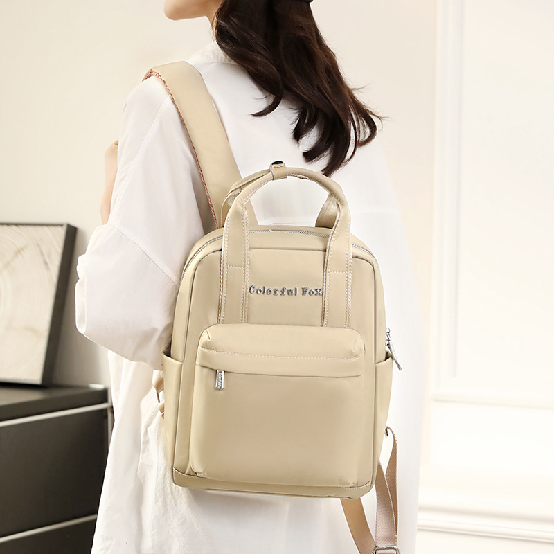 Colorful Fox Lady's Backpack, Japanese-style custom-made LOGO, large-capacity backpack, outdoor casual travel bag details Picture