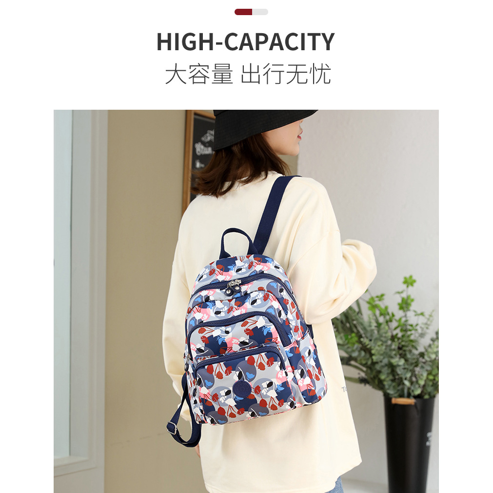 The new women's backpack is made of fresh Oxford fabric and has a large capacity. It is a simple, fashionable, casual and lightweight travel backpack Application Scenario