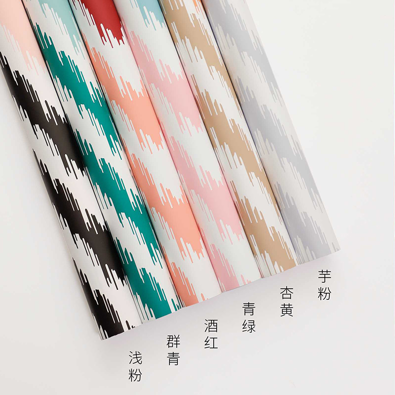 Meili Snow Mountain flower wrapping paper, striped wavy bouquet wrapping paper, diy handmade gift paper, flower shop details Picture
