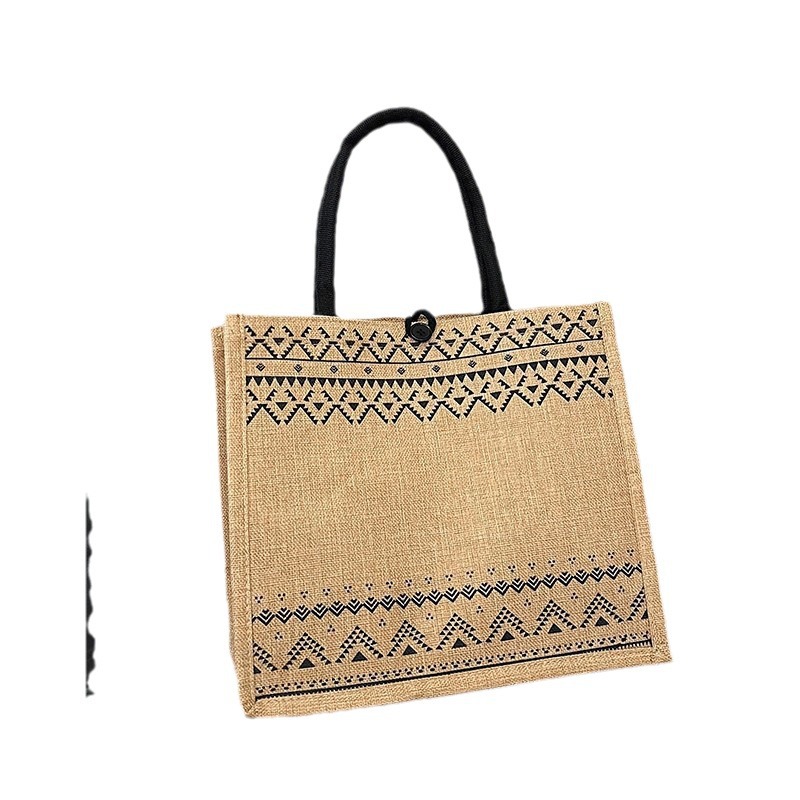 Linen tote bag 2024 new model, large-capacity, high-end commuting mommy bag, ins cosmetics storage bag Item Picture