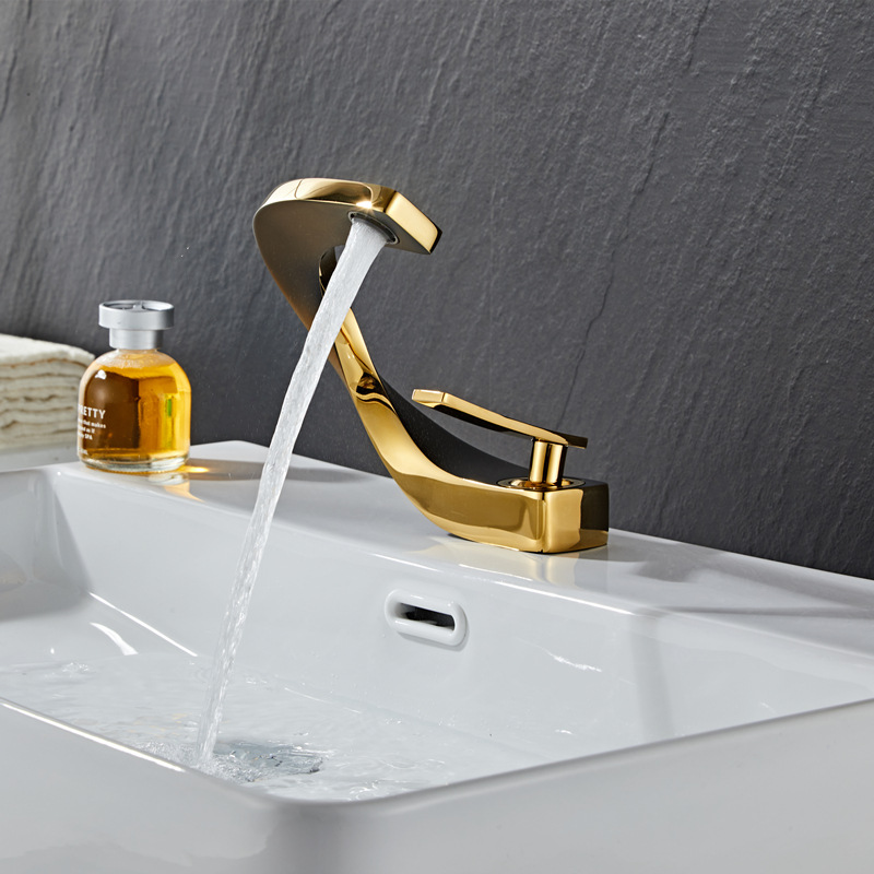 All-copper washbasin faucet, cold and hot water, bathroom washbasin, surface basin, countertop basin, washbasin, household faucet details Picture