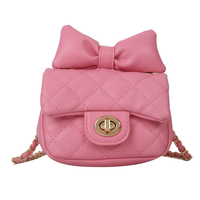 2024 New Princess Children's Bag, Girls' Bow, Chanel-style mini Chain crossbody bag, Little Girls' bag Item Picture