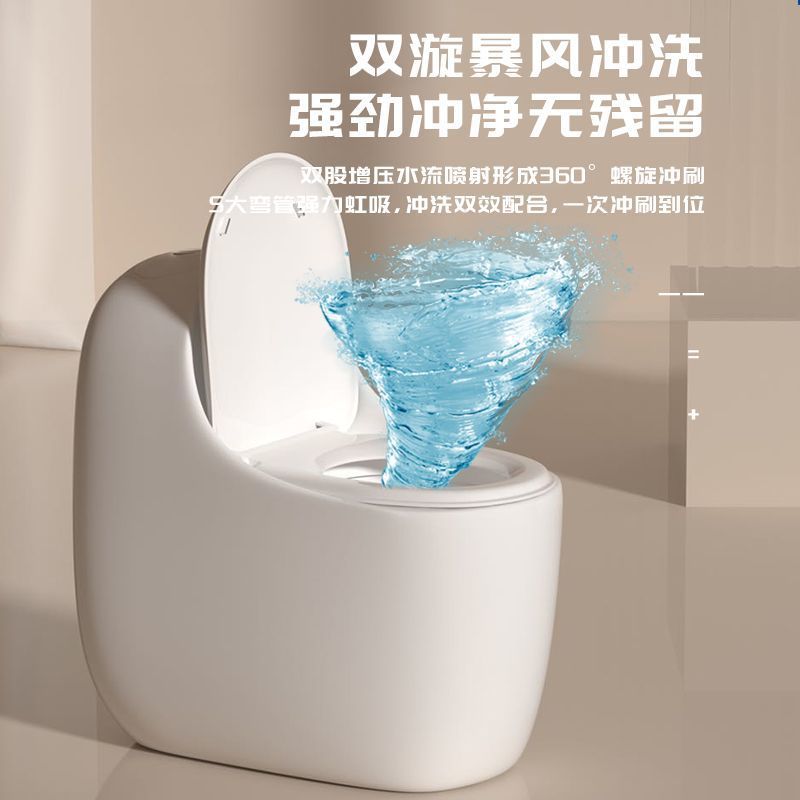 Innovative first-level water efficiency, round and smooth design, powerful spiral, large-diameter household toilet, factory wholesale one piece details Picture