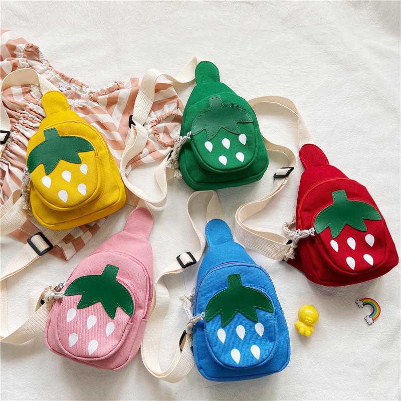 Children's small bags, Korean cartoon canvas rabbit chest bag, single-shoulder bag for boys and girls, cute baby, trendy crossbody bag full figure