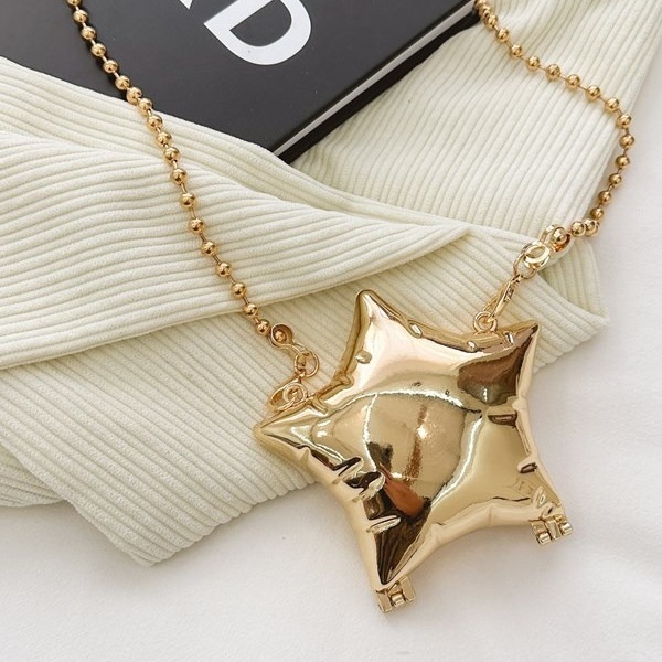 2025 New cross-border zinc alloy shiny and shiny metal five-pointed star box mini bag, small change crossbody red envelope Specification drawing