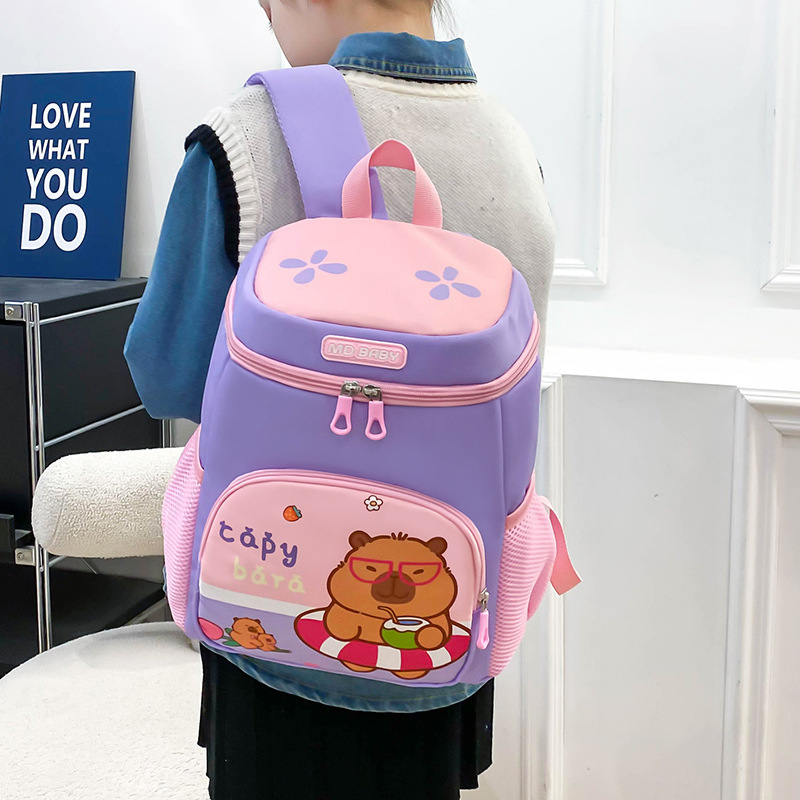 New kindergarten schoolbag with reduced load and back support, large-capacity Kapipala, large-capacity children's backpack for first grade details Picture