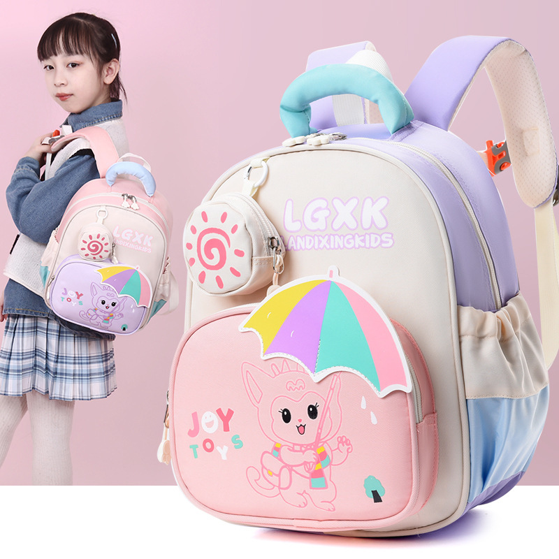 New cross-border kindergarten student schoolbag, cute cartoon backpack for boys and girls, trendy carry for children aged 2 to 5 details Picture