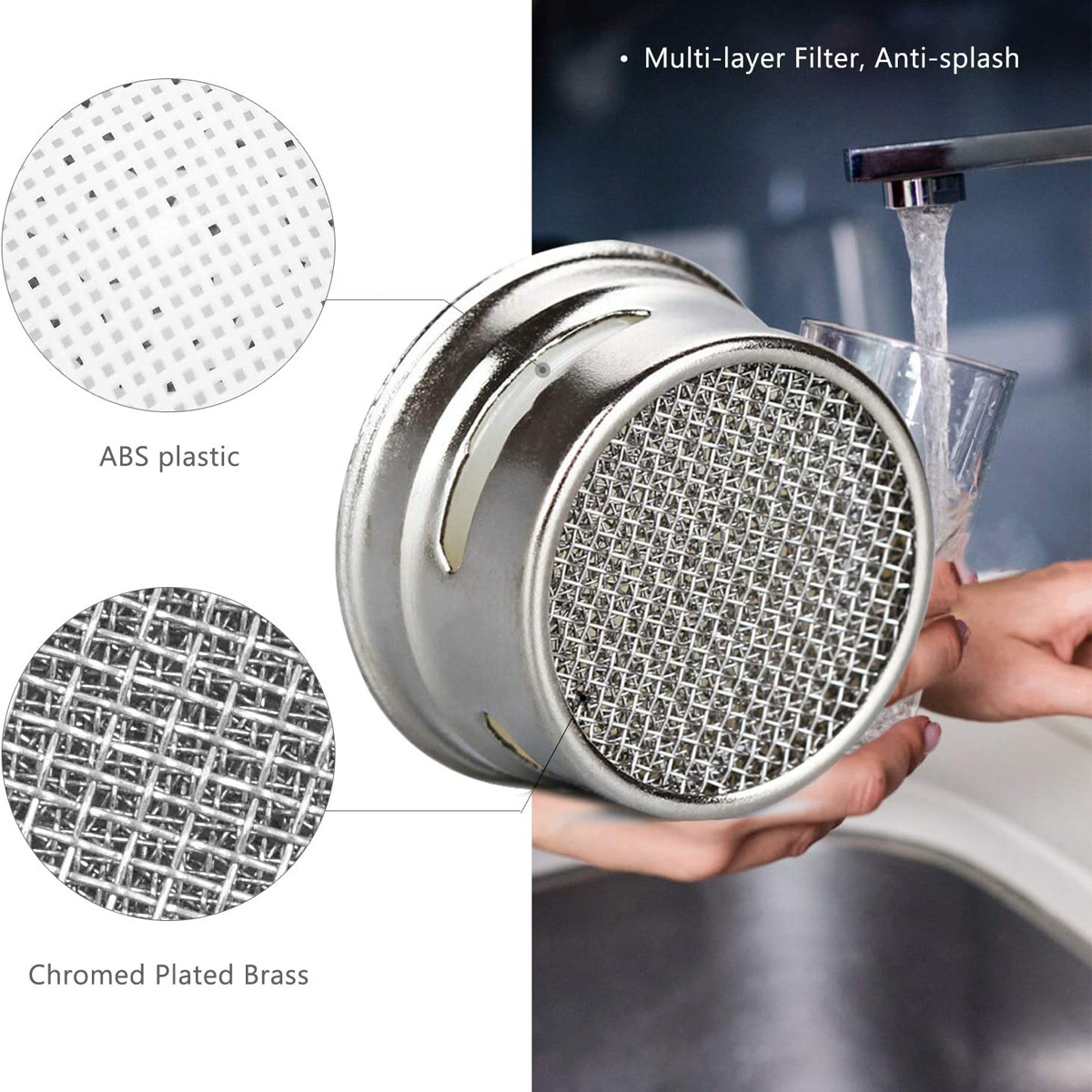 Copper shell faucet nozzle accessories, faucet aerator, filter nozzle, faucet filter screen, water outlet nozzle, aerator Specification drawing