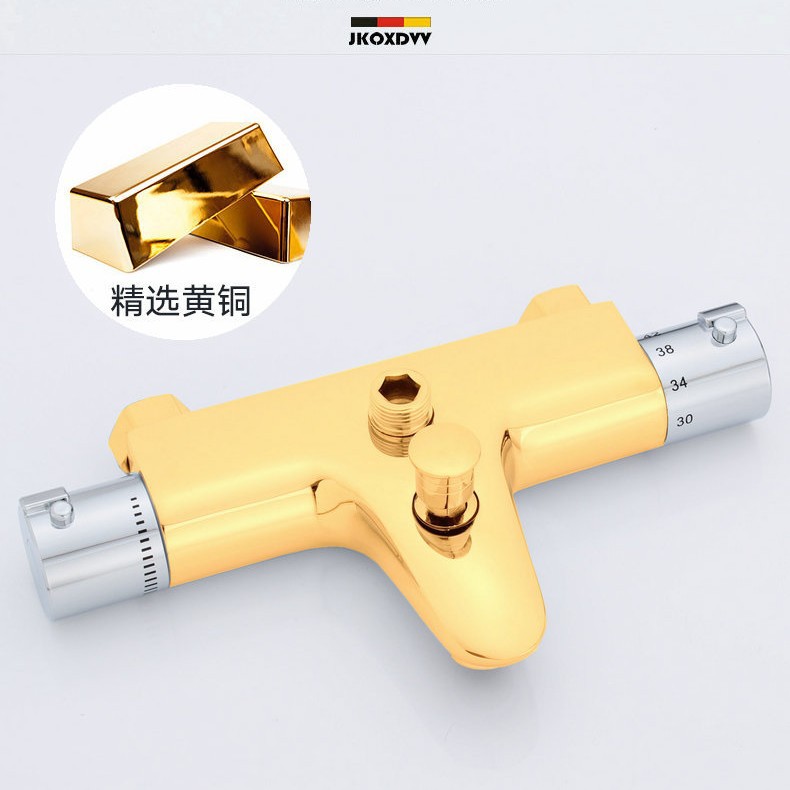 All-copper shower faucet, thermostatic shower faucet, bathtub faucet, automatic hot and cold temperature adjustment, mixing valve details Picture