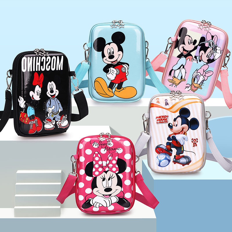 Cute cartoon Mickey and Minnie eggshell bag small backpacks, trendy small bags for boys and girls aged 1-6 in kindergartens full figure