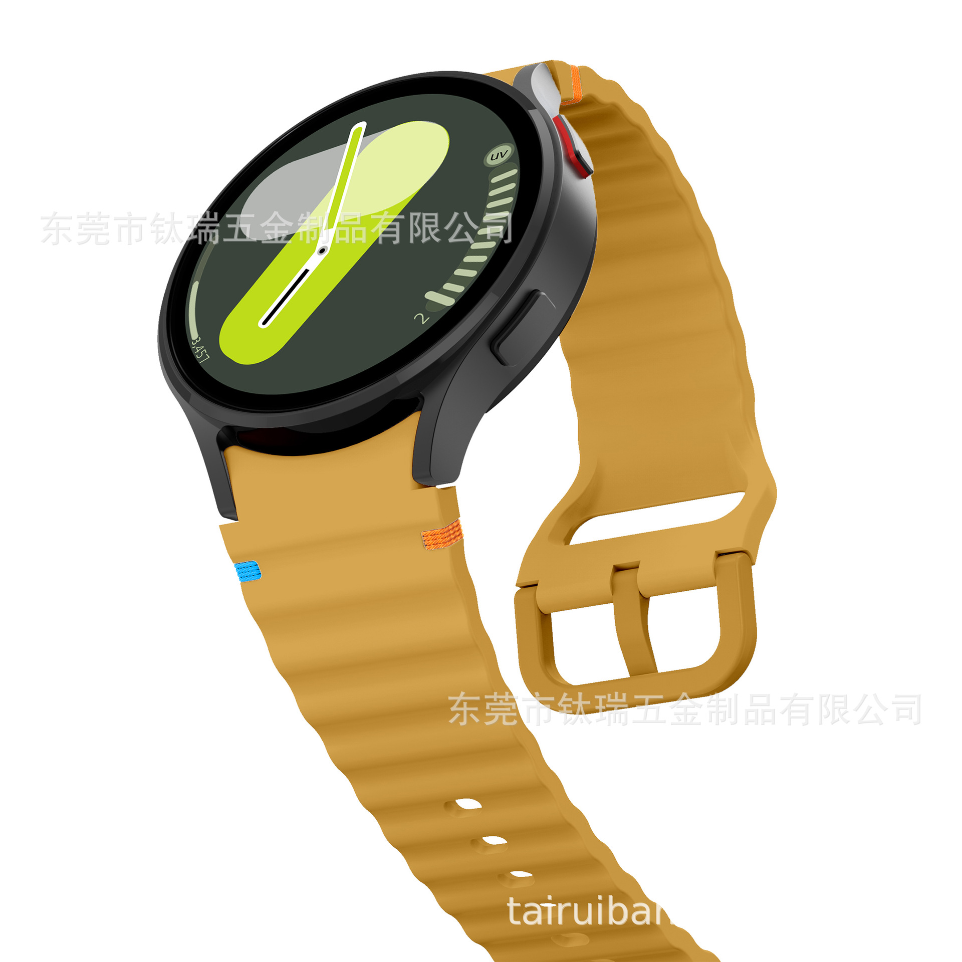 Applicable to the official Galaxy watchFE/6/5/4 with wavy seam silicone strap of Samsung Watch 7 details Picture
