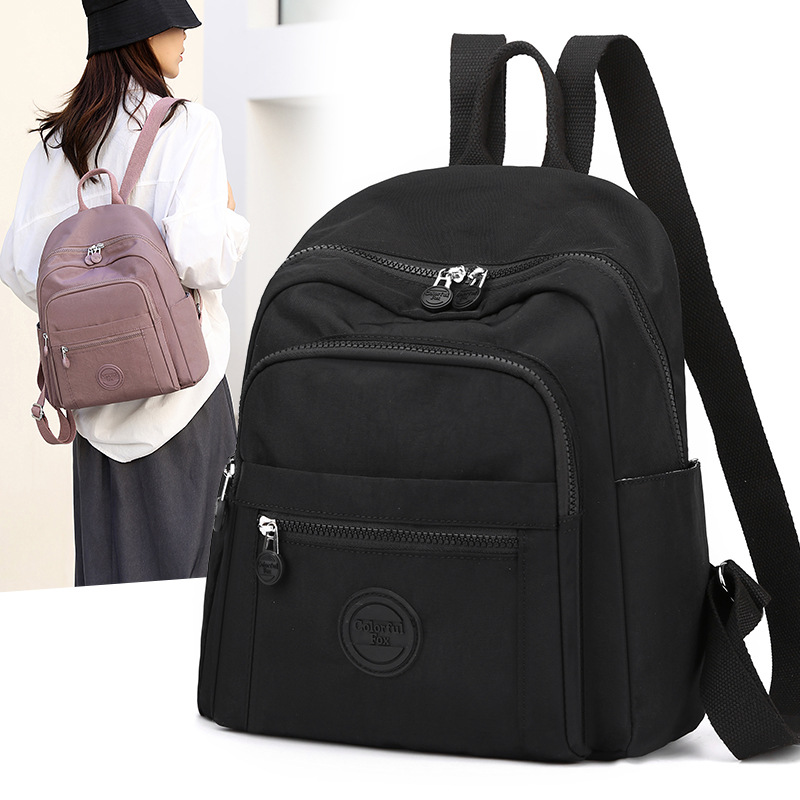 Colorful Fox's new women's backpack, large-capacity multi-layer water-resistant student schoolbag, and simple handbag full figure