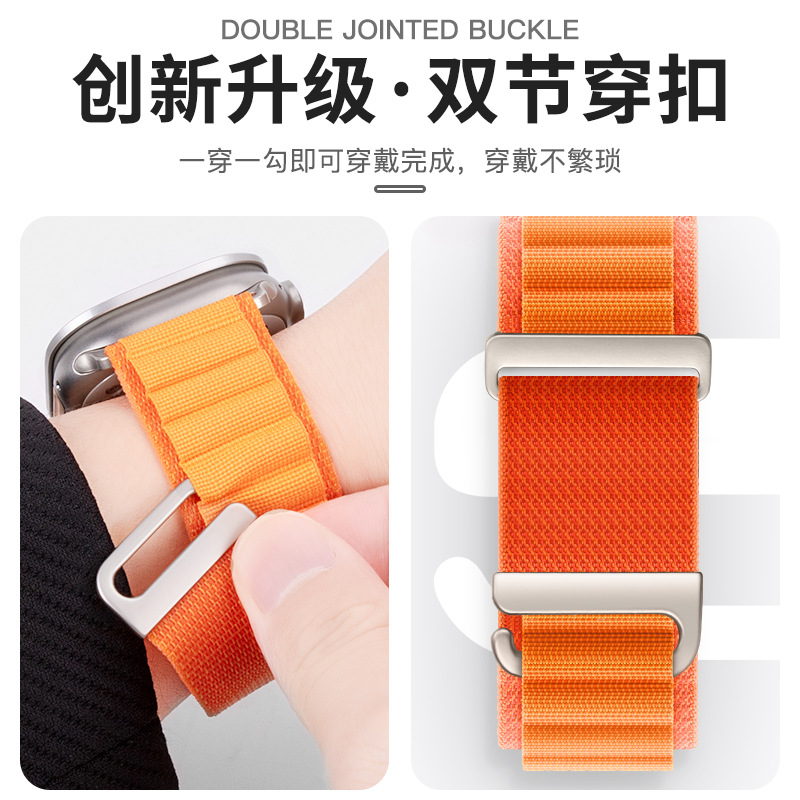 The C-buckle two-link Alpine modified Ultra loop nylon strap is suitable for the apple iwatch Application Scenario
