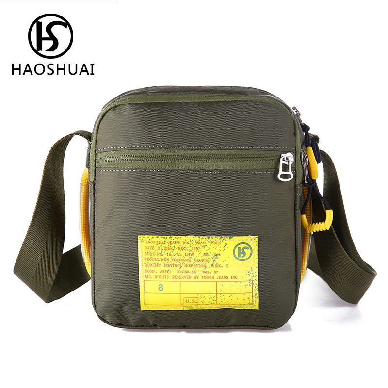 New trendy men's nylon shoulder bag, crossbody bag, large-capacity casual men's waterproof outdoor backpack, men's bag Specification drawing