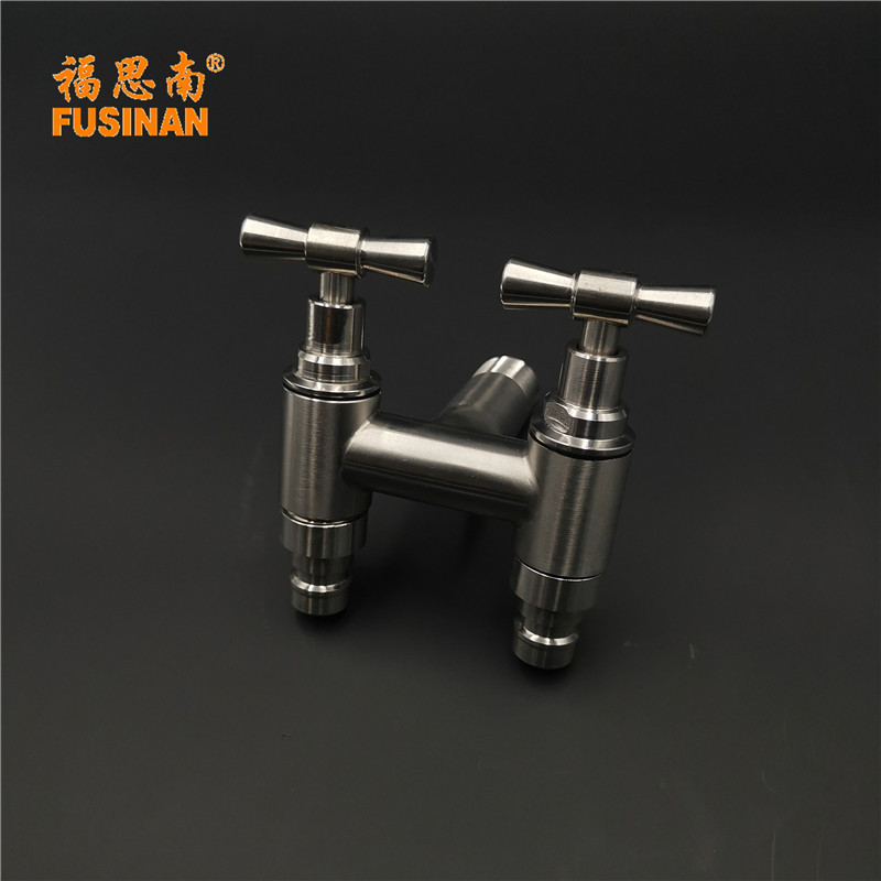 Precision cast 304 stainless steel slow-opening washing machine faucet, mop sink, wall-mounted straight-through valve, water corner valve Specification drawing