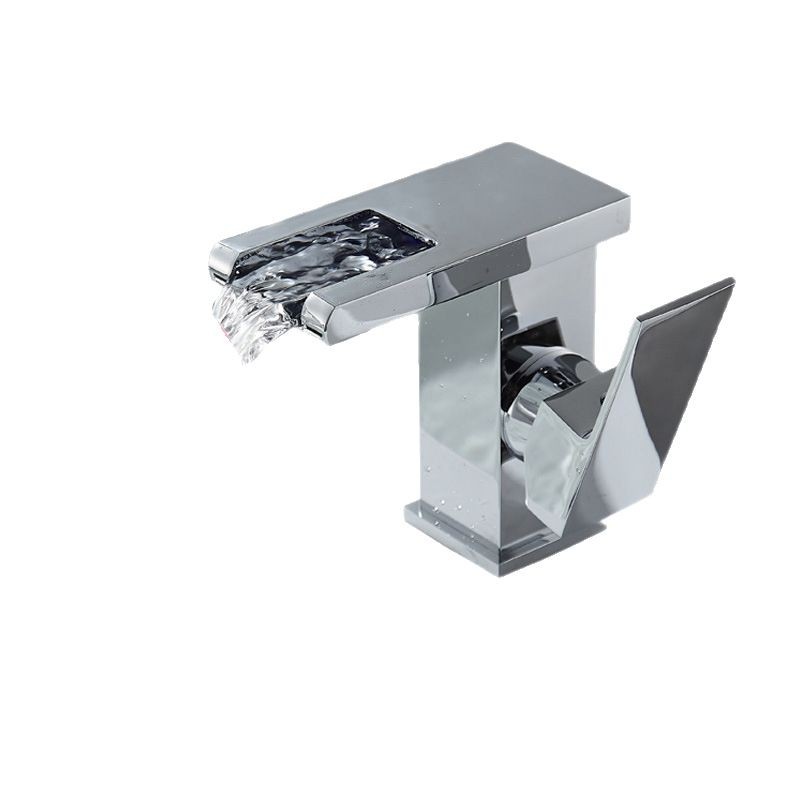 Washbasin waterfall faucet, cold and hot LED with light, washbasin, household all-copper bathroom, wholesale for export Item Picture