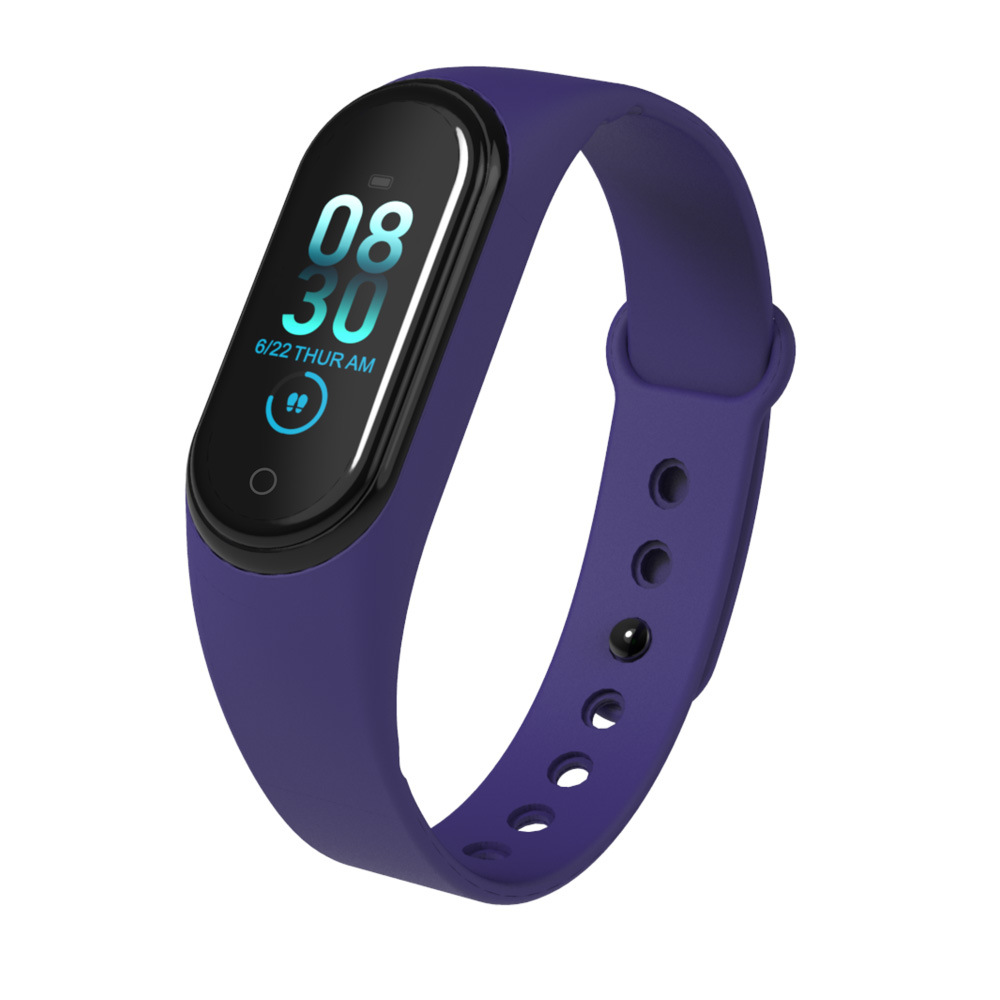 Bluetooth sports heart rate, blood oxygen, blood pressure monitor, step sleep, health monitoring, reminder, customizable, waterproof M4 smart bracelet Specification drawing