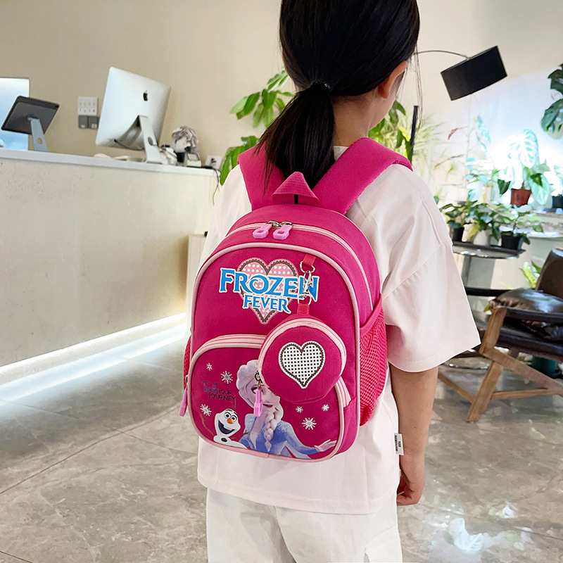 Kindergarten schoolbag cartoon Spider-Man, small and middle class children's backpacks, 3-5 years old boys and girls, princess backpacks, foreign trade 4 details Picture